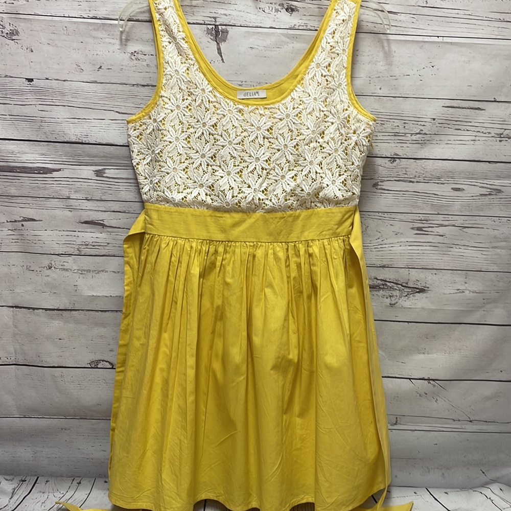 Delia's Yellow & White Cotton Dress- Firm Price